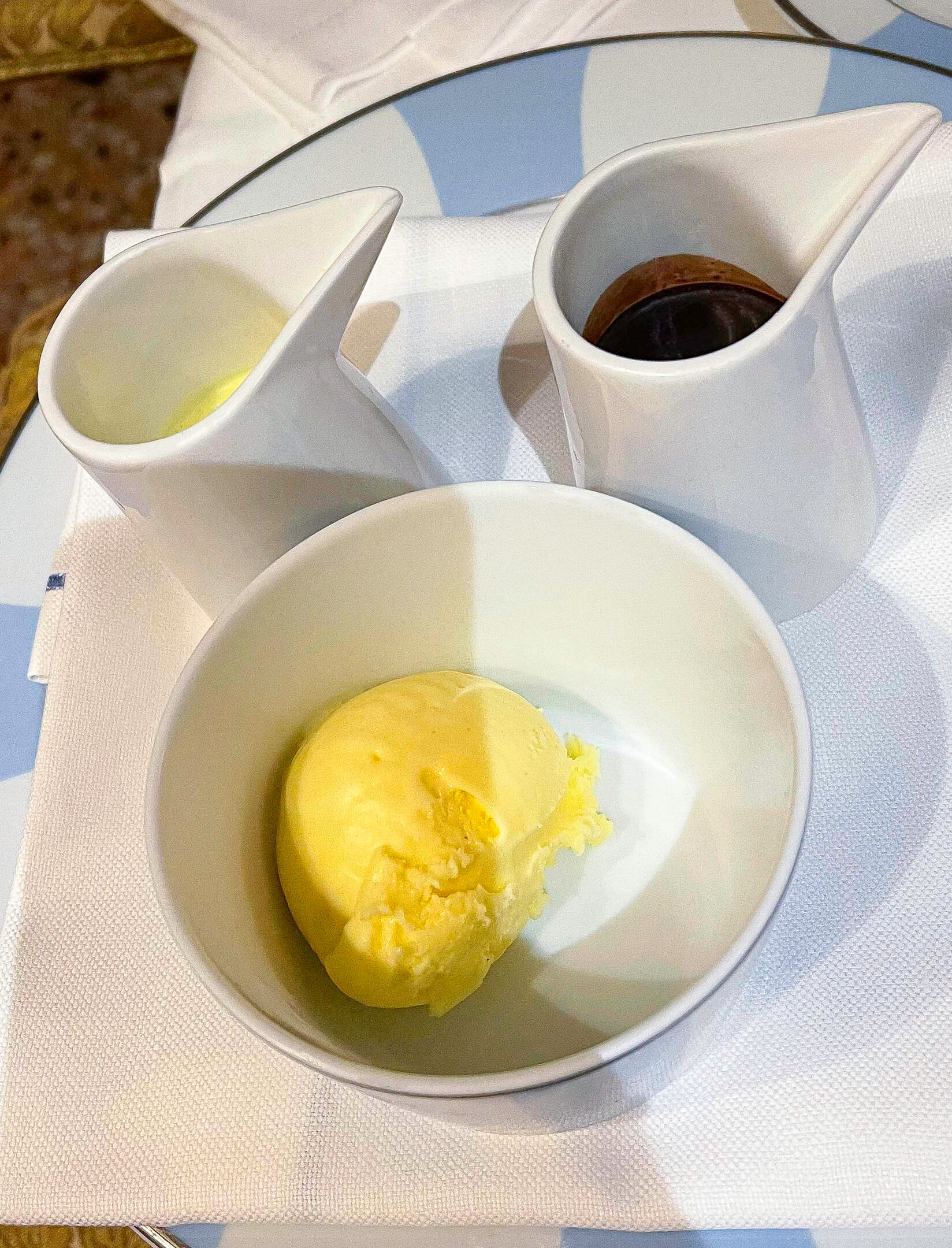 07.01.2024 Club Del Doge Gritti Palace Souffle Dessert Sauces Ice Cream 5